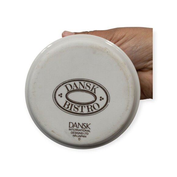 Dansk Bistro Blue Rim Ceramic Sugar & Creamer Set With Lids - Picture 5 of 11